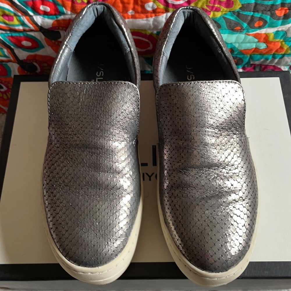 J/Slides Slip On Pewter Platform Sneaker - image 1